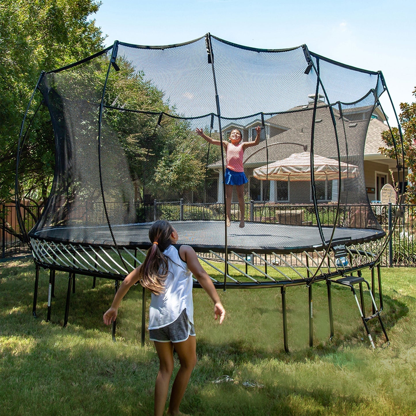 Springfree Trampoline Kids Jumbo Square 13 Ft Trampoline w/ Enclosure (Open Box) - 255298