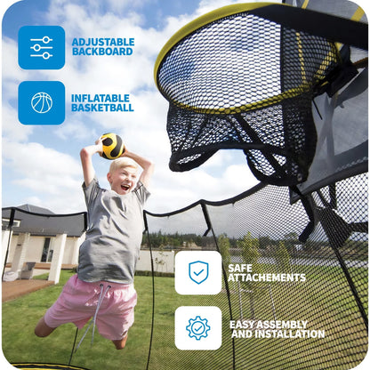 Springfree Outdoor 8 x 13 Ft Trampoline, Enclosure, Hoop Game, and Step Ladder - 215870